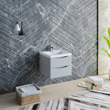 Load image into Gallery viewer, Fresca Tuscany 24&quot; Glossy Gray Wall Hung Modern Bathroom Cabinet w/ Integrated Sink- Fresca