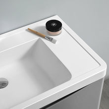 Load image into Gallery viewer, Fresca Tuscany 24&quot; Glossy Gray Wall Hung Modern Bathroom Cabinet w/ Integrated Sink- Fresca