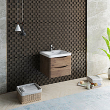 Load image into Gallery viewer, Fresca Tuscany 24&quot; Rosewood Wall Hung Modern Bathroom Cabinet w/ Integrated Sink- Fresca