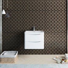 Load image into Gallery viewer, Fresca Tuscany 24&quot; Glossy White Wall Hung Modern Bathroom Cabinet w/ Integrated Sink- Fresca