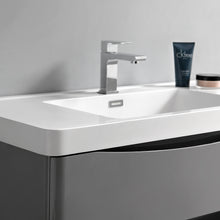 Load image into Gallery viewer, Fresca Tuscany 32&quot; Glossy Gray Wall Hung Modern Bathroom Cabinet w/ Integrated Sink- Fresca