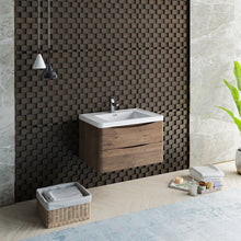 Load image into Gallery viewer, Fresca Tuscany 32&quot; Rosewood Wall Hung Modern Bathroom Cabinet w/ Integrated Sink- Fresca