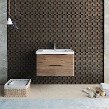 Load image into Gallery viewer, Fresca Tuscany 32&quot; Rosewood Wall Hung Modern Bathroom Cabinet w/ Integrated Sink- Fresca