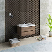 Load image into Gallery viewer, Fresca Tuscany 36&quot; Rosewood Wall Hung Modern Bathroom Cabinet w/ Integrated Sink- Fresca
