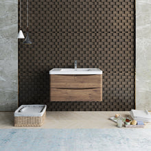 Load image into Gallery viewer, Fresca Tuscany 36&quot; Rosewood Wall Hung Modern Bathroom Cabinet w/ Integrated Sink- Fresca