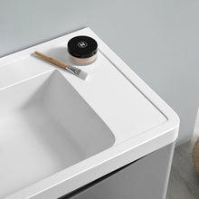 Load image into Gallery viewer, Fresca Tuscany 40&quot; Glossy Gray Wall Hung Modern Bathroom Cabinet w/ Integrated Sink- Fresca