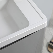 Load image into Gallery viewer, Fresca Tuscany 48&quot; Glossy Gray Wall Hung Modern Bathroom Cabinet w/ Integrated Double Sink- Fresca