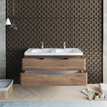 Load image into Gallery viewer, Fresca Tuscany 48&quot; Rosewood Wall Hung Modern Bathroom Cabinet w/ Integrated Double Sink- Fresca