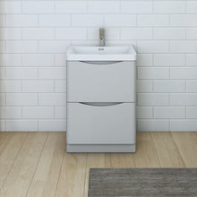 Load image into Gallery viewer, Fresca Tuscany 24&quot; Glossy Gray Free Standing Modern Bathroom Cabinet w/ Integrated Sink- Fresca
