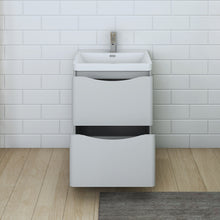 Load image into Gallery viewer, Fresca Tuscany 24&quot; Glossy Gray Free Standing Modern Bathroom Cabinet w/ Integrated Sink- Fresca