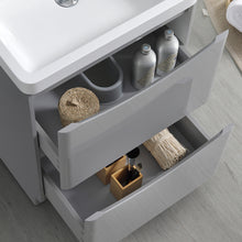 Load image into Gallery viewer, Fresca Tuscany 24&quot; Glossy Gray Free Standing Modern Bathroom Cabinet w/ Integrated Sink- Fresca