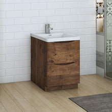 Load image into Gallery viewer, Fresca Tuscany 24&quot; Rosewood Free Standing Modern Bathroom Cabinet w/ Integrated Sink- Fresca