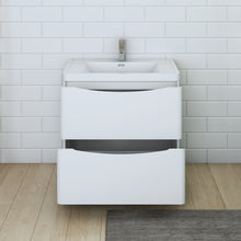 Load image into Gallery viewer, Fresca Tuscany 32&quot; Glossy White Free Standing Modern Bathroom Cabinet w/ Integrated Sink- Fresca
