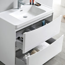 Load image into Gallery viewer, Fresca Tuscany 32&quot; Glossy White Free Standing Modern Bathroom Cabinet w/ Integrated Sink- Fresca