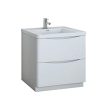 Load image into Gallery viewer, Fresca Tuscany 32&quot; Glossy White Free Standing Modern Bathroom Cabinet w/ Integrated Sink- Fresca