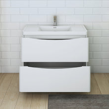 Load image into Gallery viewer, Fresca Tuscany 40&quot; Glossy White Free Standing Modern Bathroom Cabinet w/ Integrated Sink- Fresca
