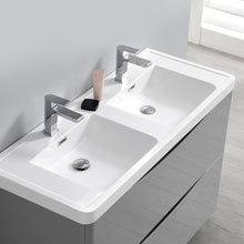 Load image into Gallery viewer, Fresca Tuscany 48&quot; Glossy Gray Free Standing Modern Bathroom Cabinet w/ Integrated Double Sink- Fresca