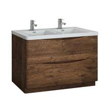 Load image into Gallery viewer, Fresca Tuscany 48" Rosewood Free Standing Modern Bathroom Cabinet w/ Integrated Double Sink- Fresca