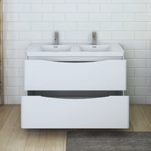 Load image into Gallery viewer, Fresca Valencia 60&quot; Dark Slate Gray Wall Hung Double Sink Modern Bathroom Vanity- Fresca