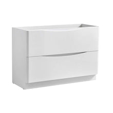 Load image into Gallery viewer, Fresca Tuscany 48&quot; Glossy White Free Standing Double Sink Modern Bathroom Cabinet- Fresca