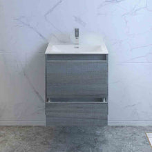 Load image into Gallery viewer, Fresca Catania 24&quot; Ocean Gray Wall Hung Modern Bathroom Cabinet w/ Integrated Sink- Fresca
