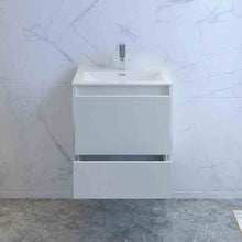 Load image into Gallery viewer, Fresca Catania 24&quot; Glossy White Wall Hung Modern Bathroom Cabinet w/ Integrated Sink- Fresca