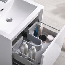 Load image into Gallery viewer, Fresca Catania 24&quot; Glossy White Wall Hung Modern Bathroom Cabinet w/ Integrated Sink- Fresca