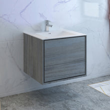Load image into Gallery viewer, Fresca Catania 30&quot; Ocean Gray Wall Hung Modern Bathroom Cabinet w/ Integrated Sink- Fresca