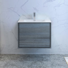 Load image into Gallery viewer, Fresca Catania 30&quot; Ocean Gray Wall Hung Modern Bathroom Cabinet w/ Integrated Sink- Fresca