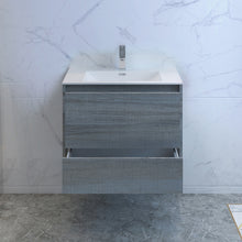 Load image into Gallery viewer, Fresca Catania 30&quot; Ocean Gray Wall Hung Modern Bathroom Cabinet w/ Integrated Sink- Fresca