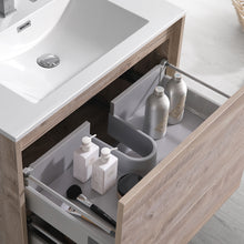 Load image into Gallery viewer, Fresca Catania 30&quot; Rustic Natural Wood Wall Hung Modern Bathroom Cabinet w/ Integrated Sink- Fresca