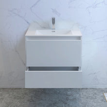 Load image into Gallery viewer, Fresca Catania 30&quot; Glossy White Wall Hung Modern Bathroom Cabinet w/ Integrated Sink- Fresca