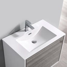 Load image into Gallery viewer, Fresca Catania 36" Glossy Ash Gray Wall Hung Modern Bathroom Cabinet w/ Integrated Sink- Fresca