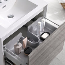 Load image into Gallery viewer, Fresca Catania 36" Glossy Ash Gray Wall Hung Modern Bathroom Cabinet w/ Integrated Sink- Fresca