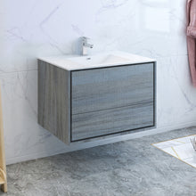 Load image into Gallery viewer, Fresca Catania 36" Ocean Gray Wall Hung Modern Bathroom Cabinet w/ Integrated Sink- Fresca