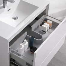 Load image into Gallery viewer, Fresca Catania 36" Glossy White Wall Hung Modern Bathroom Cabinet w/ Integrated Sink- Fresca