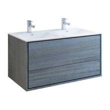 Load image into Gallery viewer, Fresca Catania 48&quot; Ocean Gray Wall Hung Modern Bathroom Cabinet w/ Integrated Double Sink- Fresca