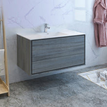 Load image into Gallery viewer, Fresca Catania 48&quot; Ocean Gray Wall Hung Modern Bathroom Cabinet w/ Integrated Sink- Fresca
