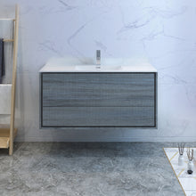 Load image into Gallery viewer, Fresca Catania 48&quot; Ocean Gray Wall Hung Modern Bathroom Cabinet w/ Integrated Sink- Fresca