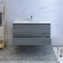 Load image into Gallery viewer, Fresca Catania 48&quot; Ocean Gray Wall Hung Modern Bathroom Cabinet w/ Integrated Sink- Fresca