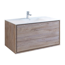 Load image into Gallery viewer, Fresca Catania 48&quot; Rustic Natural Wood Wall Hung Modern Bathroom Cabinet w/ Integrated Sink- Fresca