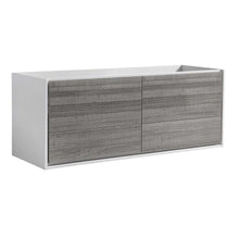 Load image into Gallery viewer, Fresca Catania 60&quot; Glossy Ash Gray Wall Hung Double Sink Modern Bathroom Cabinet- Fresca