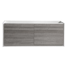 Load image into Gallery viewer, Fresca Catania 60&quot; Glossy Ash Gray Wall Hung Double Sink Modern Bathroom Cabinet- Fresca