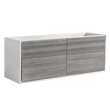Load image into Gallery viewer, Fresca Catania 60&quot; Glossy Ash Gray Wall Hung Single Sink Modern Bathroom Cabinet- Fresca