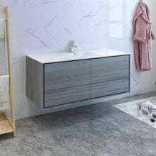 Load image into Gallery viewer, Fresca Catania 60&quot; Ocean Gray Wall Hung Modern Bathroom Cabinet w/ Integrated Single Sink- Fresca