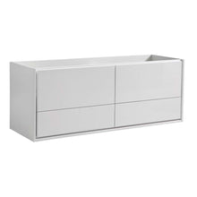 Load image into Gallery viewer, Fresca Catania 60&quot; Glossy White Wall Hung Double Sink Modern Bathroom Cabinet- Fresca