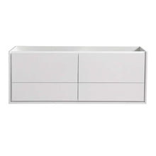 Load image into Gallery viewer, Fresca Catania 60&quot; Glossy White Wall Hung Double Sink Modern Bathroom Cabinet- Fresca