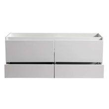 Load image into Gallery viewer, Fresca Catania 60&quot; Glossy White Wall Hung Double Sink Modern Bathroom Cabinet- Fresca