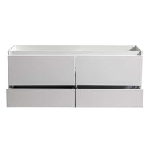 Load image into Gallery viewer, Fresca Catania 60&quot; Glossy White Wall Hung Single Sink Modern Bathroom Cabinet- Fresca