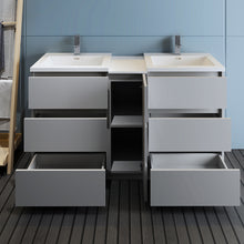 Load image into Gallery viewer, Fresca Lazzaro 60&quot; Gray Free Standing Double Sink Modern Bathroom Cabinet w/ Integrated Sinks- Fresca